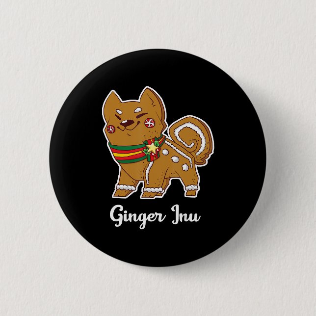 Badge Rond 5 Cm gingerbrad shiba (Devant)