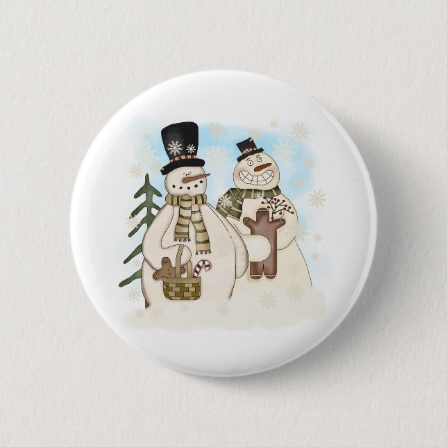 BADGE ROND 5 CM GINGERBREAD SNOWMAN (Devant)