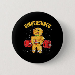 Badge Rond 5 Cm Gingersher Funny Gingerbread Homme Gym Bodybuildin