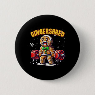 Badge Rond 5 Cm Gingersher Funny Gingerbread Homme Gym Bodybuildin