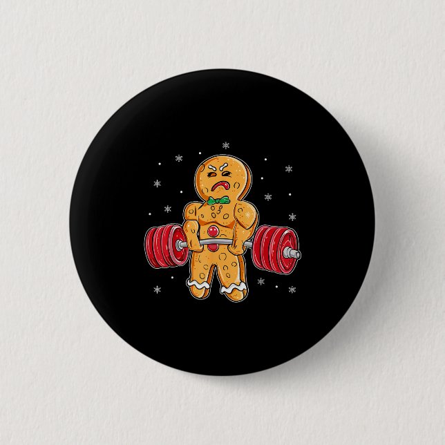 Badge Rond 5 Cm Gingershred Funny Gingerbread Man Gym Bodybuilding (Devant)
