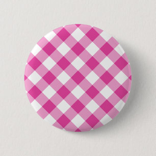 Badge Rond 5 Cm Gingham rose