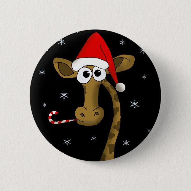 Badge Rond 5 Cm Girafe de Christmas (Devant)