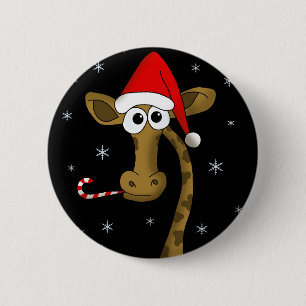 Badge Rond 5 Cm Girafe de Christmas