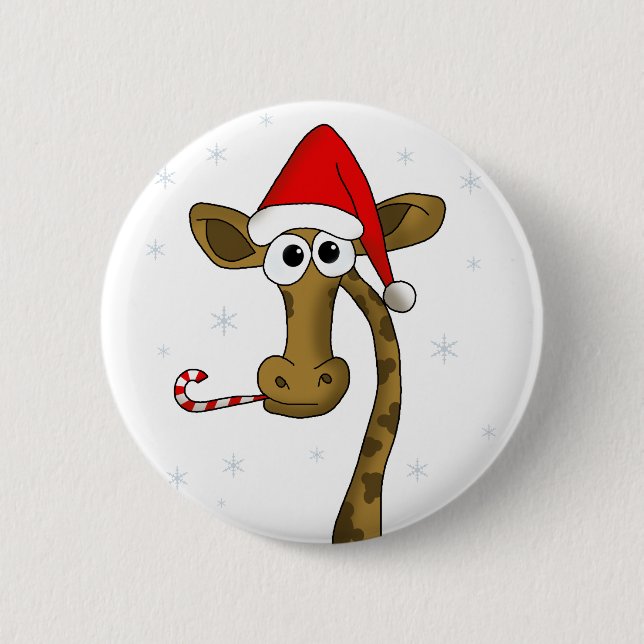 Badge Rond 5 Cm Girafe de Christmas (Devant)
