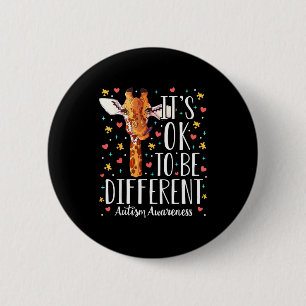 Badge Rond 5 Cm Girafe de sensibilisation à l'autisme C'est ok d'ê