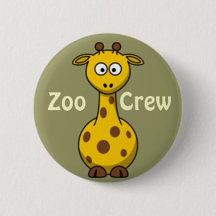 Badge Rond 5 Cm Girafe d'équipage de zoo