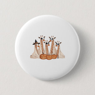 Badge Rond 5 Cm Girafe fantôme effrayante Halloween drôle d'anima