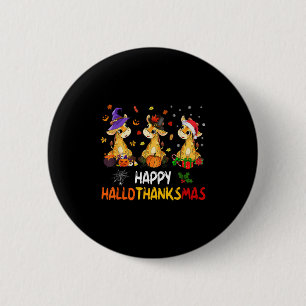 Badge Rond 5 Cm Girafe Hallothanksmas Halloween Thanksgiving Chri