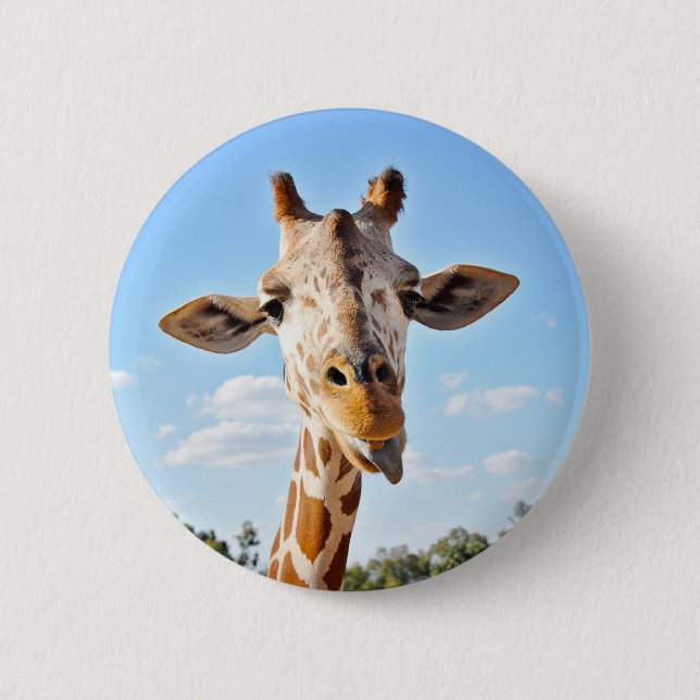 Badge Rond 5 Cm Girafe idiote (Devant)