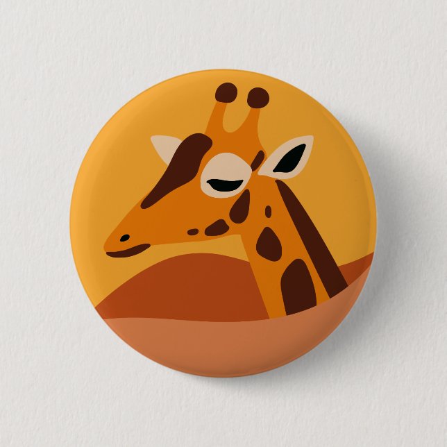 Badge Rond 5 Cm Giraffe (Devant)
