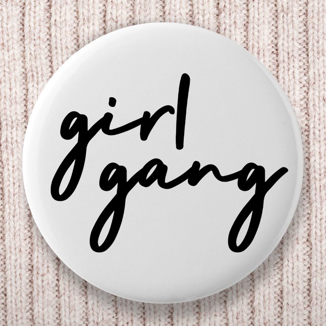 Badge Rond 5 Cm Girl Gang | Élégante puissance féminine féministe  (Créateur téléchargé)