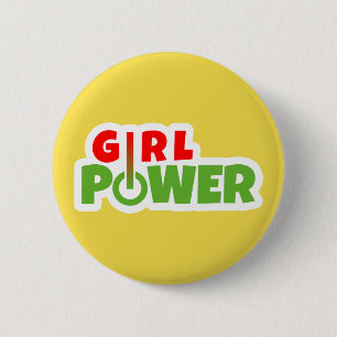 Badge Rond 5 Cm Girl Power