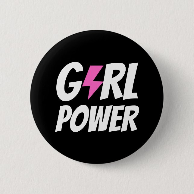 Badge Rond 5 Cm Girl Power (Devant)