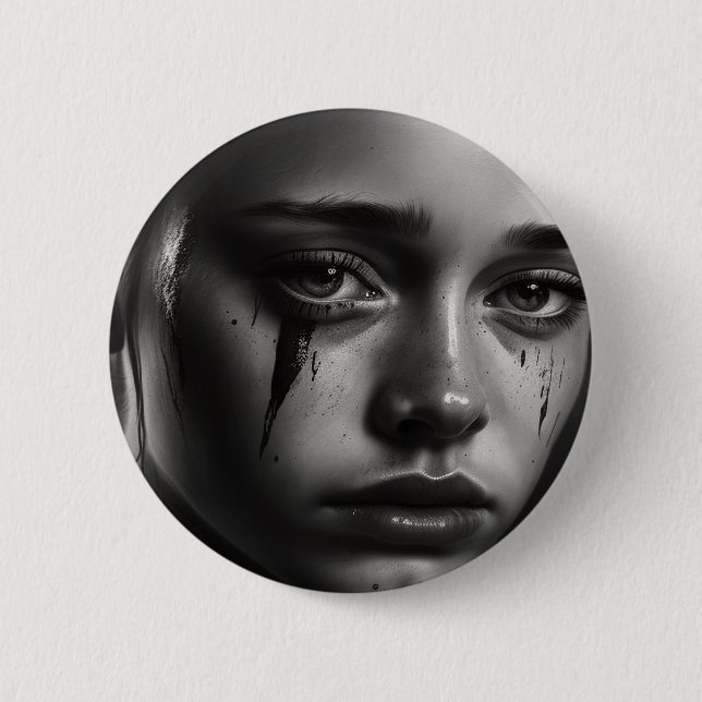 Badge Rond 5 Cm Girl with tears (Devant)