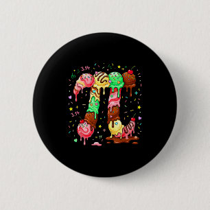 Badge Rond 5 Cm Glace à la crème Pi Math Pi Math Drôle Symbole de