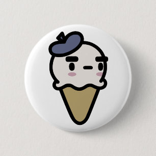 Badge Rond 5 Cm Glace française de vanille