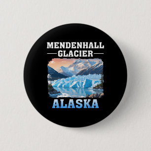 Badge Rond 5 Cm Glacier Mendenhall Alaska Randonnée Camping Extéri