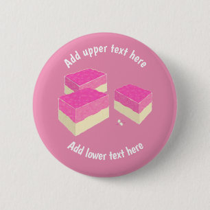 Badge Rond 5 Cm Glacon de coco rose et blanc - Ajouter un Slogan