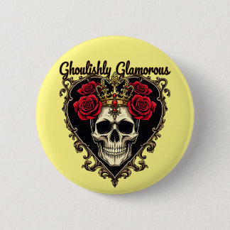 Badge Rond 5 Cm Glamour glacé, Halloween Design Élégant