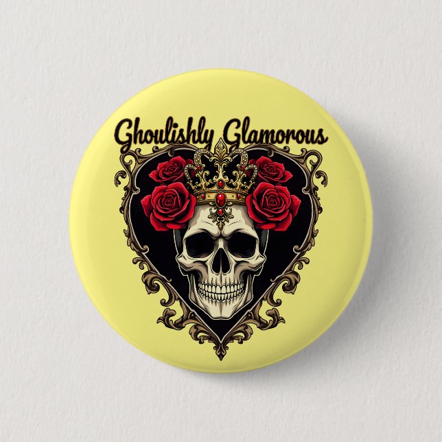 Badge Rond 5 Cm Glamour glacé, Halloween Design Élégant (Devant)