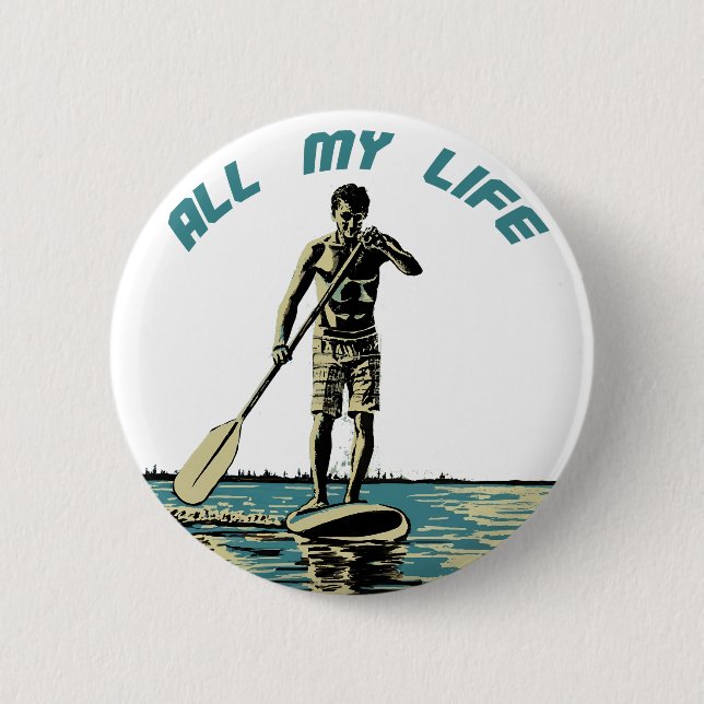 Badge Rond 5 Cm Glide, ride et surf sur la planche à pédales sup (Devant)
