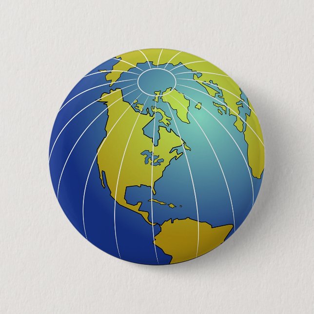 Badge Rond 5 Cm Globe de la terre (Devant)