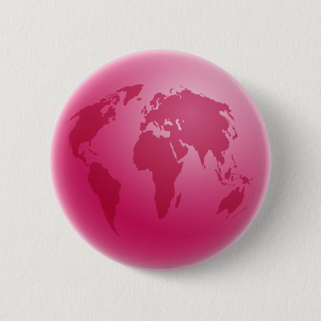 Badge Rond 5 Cm Globe rose (Devant)