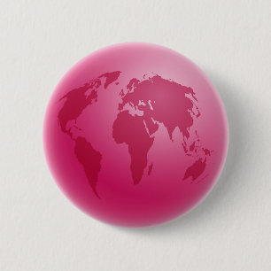 Badge Rond 5 Cm Globe rose