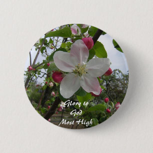 Badge Rond 5 Cm Gloire à Dieu le plus haut