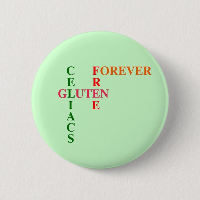 Badge Rond 5 Cm Gluten de Celiacs libre pour toujours (Devant)