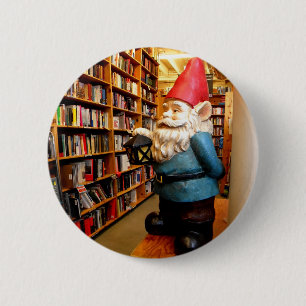Badge Rond 5 Cm Gnome II de bibliothèque
