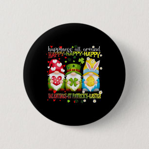 Badge Rond 5 Cm Gnome Joyeuse Saint-Valentin Saint-Patrick Pâques