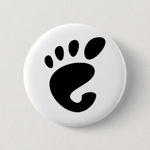Badge Rond 5 Cm Gnome - Linux - OSS FSF