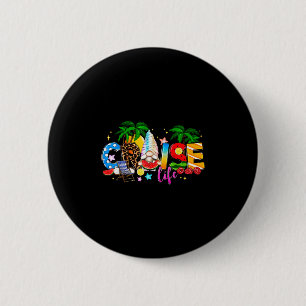 Badge Rond 5 Cm Gnome Marin Vie de Croisière Vacances d'Été Plage