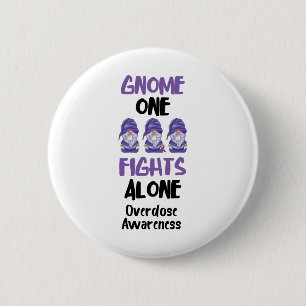 Badge Rond 5 Cm Gnome One se bat seul Ruban violet surdosage Avar