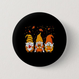 Badge Rond 5 Cm Gnomes citrouilles Automne Mignons Halloween Thank