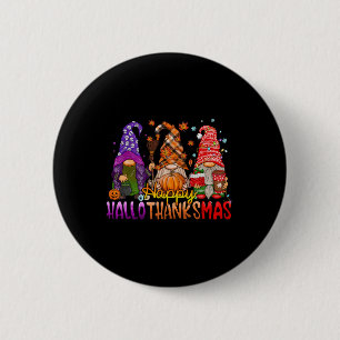Badge Rond 5 Cm Gnomes Hallothanksmas Halloween Thanksgiving