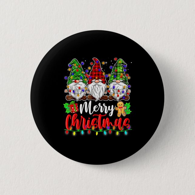 Badge Rond 5 Cm Gnomes Merry Christmas Light Gnome Xmas  (Devant)