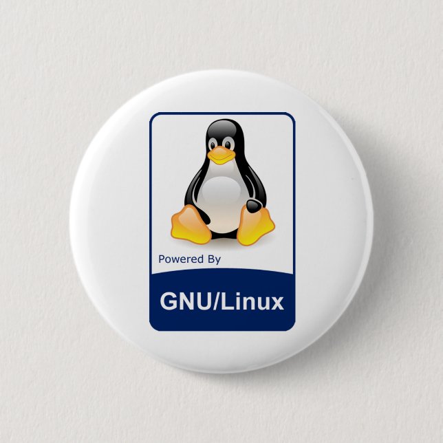 Badge Rond 5 Cm GNU/Linux (Devant)
