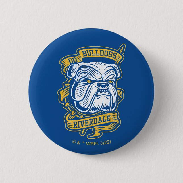 Badge Rond 5 Cm Go Bulldogs - Riverdale Mascot Banner (Devant)