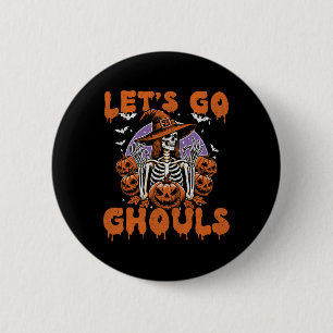 Badge Rond 5 Cm Go Ghouls Witch Retro Costume D'Halloween Pour Fem