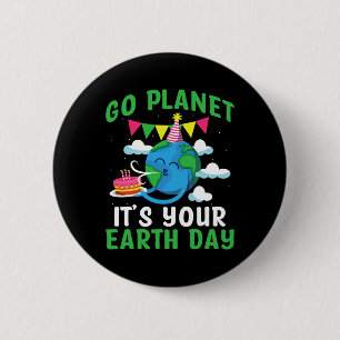 Badge Rond 5 Cm Go Planet Son Jour des terres 4
