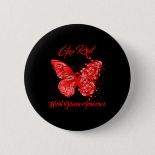 Badge Rond 5 Cm Go Red Heart Disease Awareness
