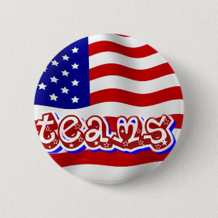 Badge Rond 5 Cm Go Team Go !, USA_