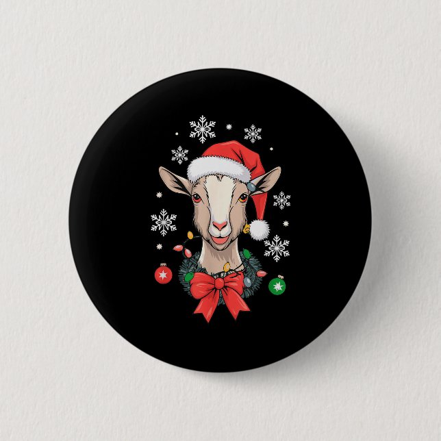 Badge Rond 5 Cm Goat Christmas  (Devant)