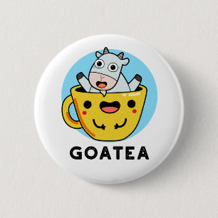 Badge Rond 5 Cm Goatea Funny Chèvre Thé Pun