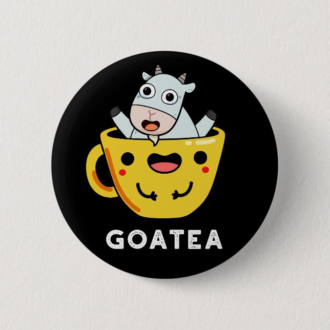 Badge Rond 5 Cm Goatea Funny Chèvre Thé Pun Dark BG (Devant)