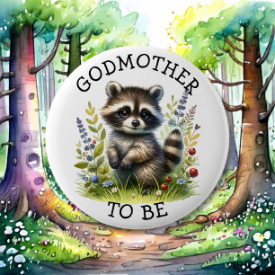 Badge Rond 5 Cm Godmère à être   Baby shower à thème Woodland