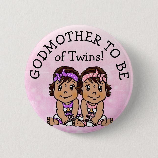 Badge Rond 5 Cm Godmère à être de jumeaux, Baby shower hispanique (Devant)